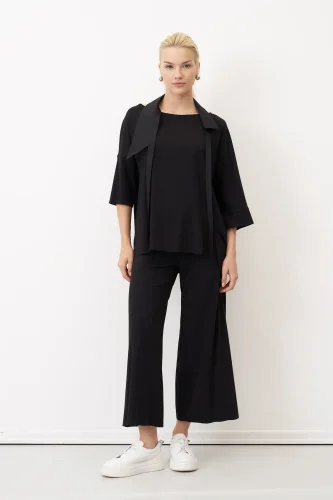 Siyah Tafta Fular Yakalı Poros Bluz - BIZE (1)