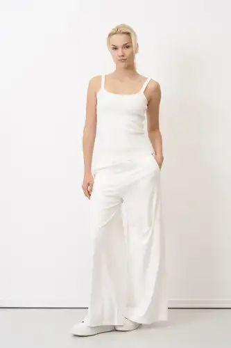 Spetses Cepli Pantolon - Beyaz - 3