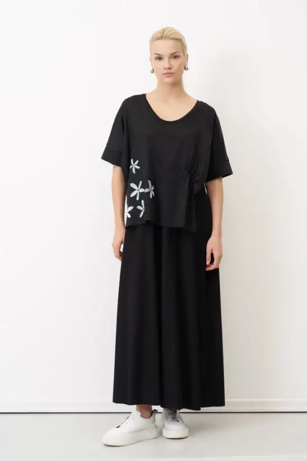 Spetses Uzun Elbise - Siyah - 1