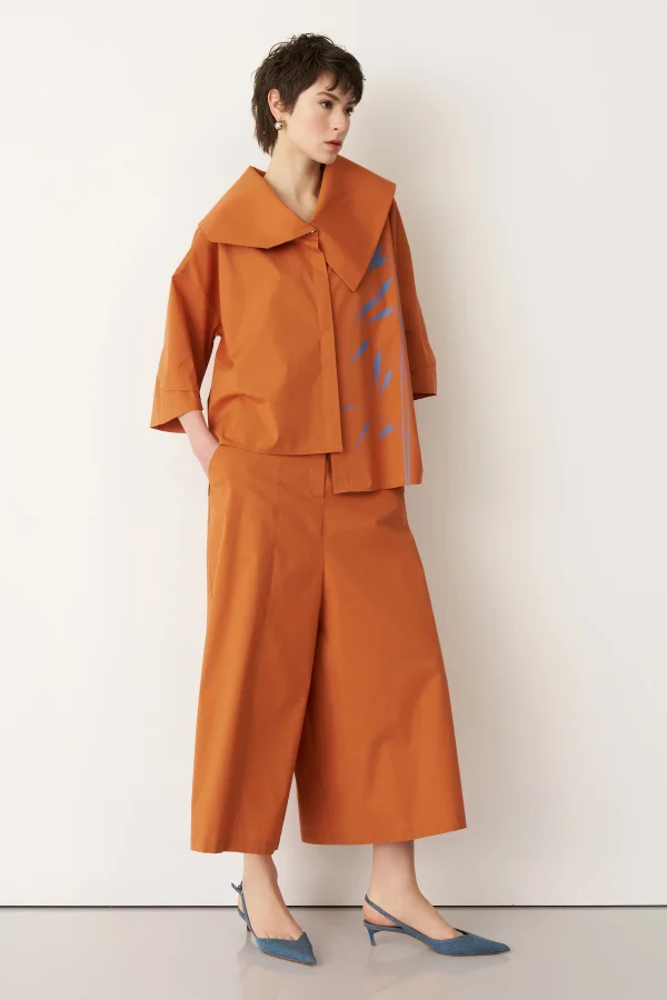 Taba Bir Yanı Baskılı Büyük Yaka Symi Gömlek - 2