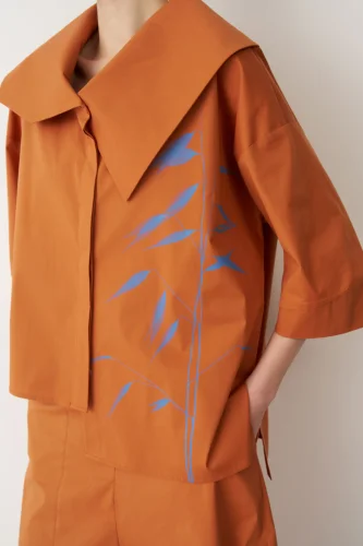 Taba Bir Yanı Baskılı Büyük Yaka Symi Gömlek - 4