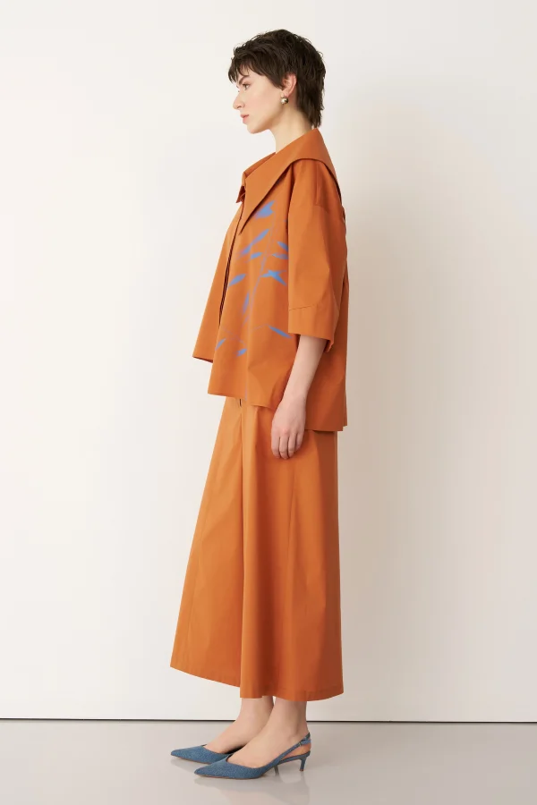 Taba Bir Yanı Baskılı Büyük Yaka Symi Gömlek - 5