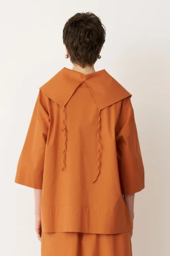 Taba Bir Yanı Baskılı Büyük Yaka Symi Gömlek - 6