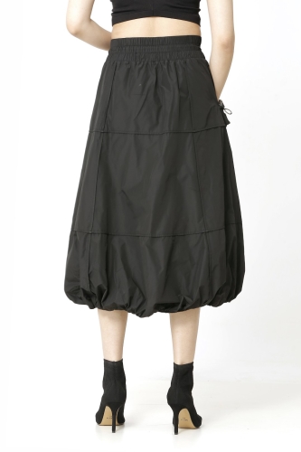 تنورة بالون من قماش التفتا - أسود - 2