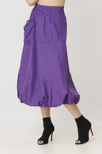 Taffeta Balloon Skirt - Purple - 2