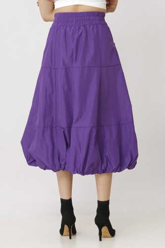 Taffeta Balloon Skirt - Purple - 3