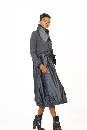 Taffeta Collar Dress - 2