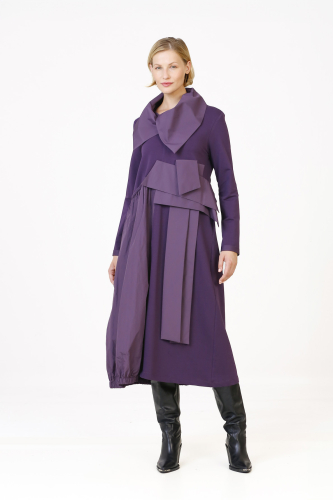 Taffeta Collar Dress - Purple 