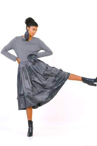 Taffeta Dress with Skirt - 1