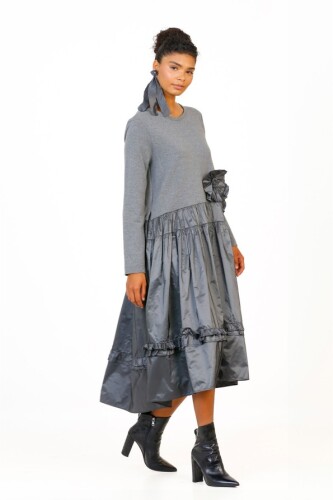 Taffeta Dress with Skirt - 3