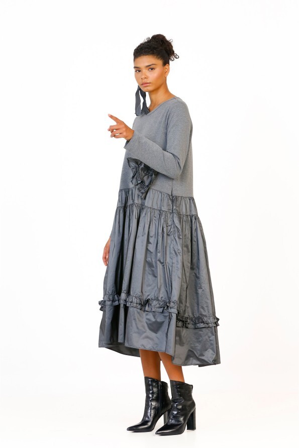 Taffeta Dress with Skirt - 5