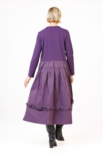 Taffeta Dress with Skirt - Purple - 5