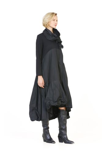 Taffeta Floral Dress - Black - 3