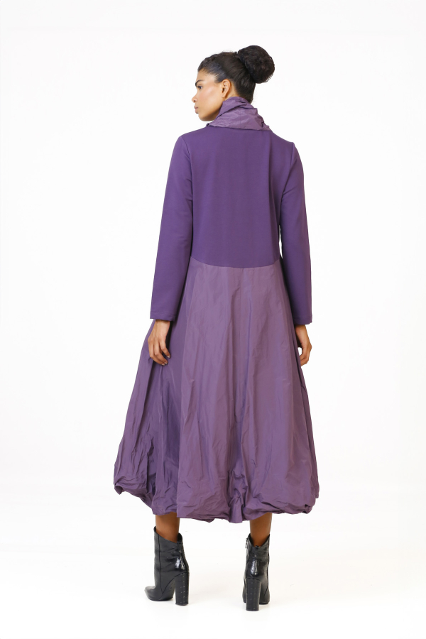 Taffeta Floral Dress - Purple - 6