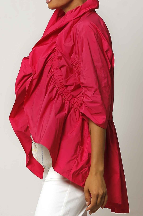 Taffeta Gathered Jacket - Fuchsia - 6