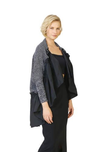 Taffeta Gathered Knitwear - Gray 