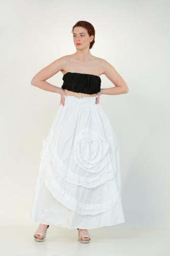 Taffeta Gypsy Skirt - White - 1
