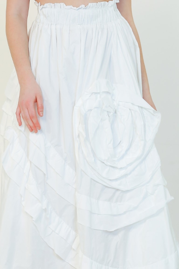 Taffeta Gypsy Skirt - White - 3