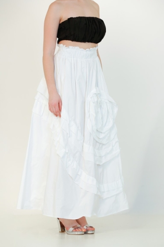 Taffeta Gypsy Skirt - White - 4