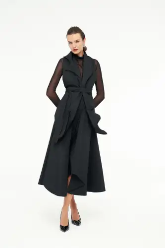 Tafta Bolero Yelek - Siyah - BIZE (1)