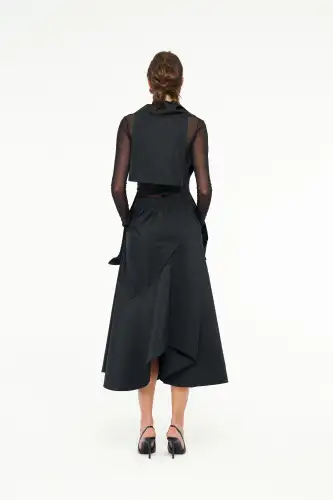 Tafta Bolero Yelek - Siyah - 5