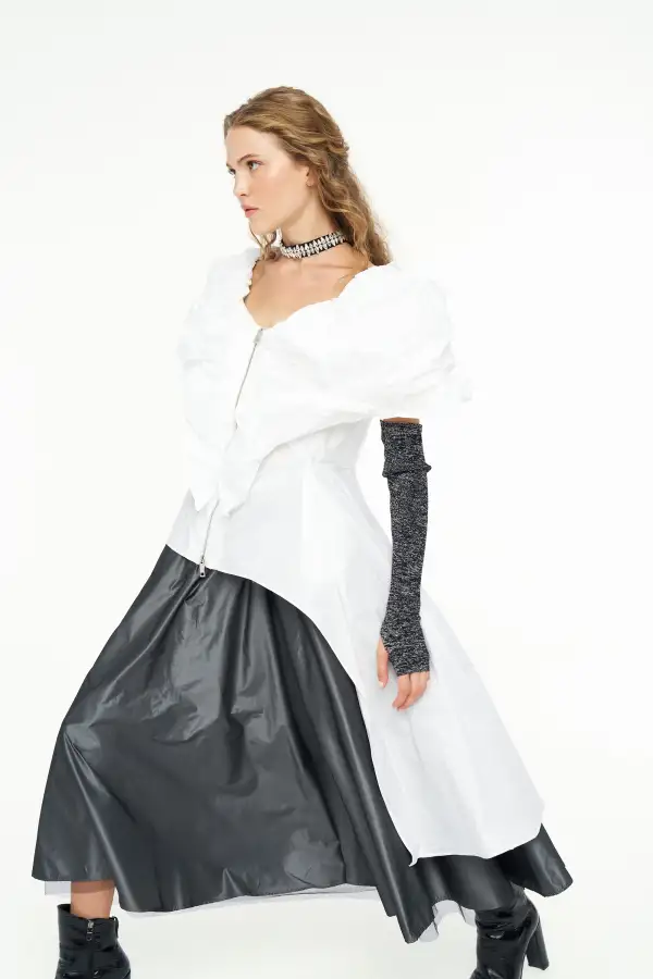 Tafta Tunik - Beyaz - 4