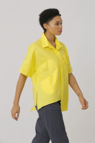 Tasarım Detaylı Cepli Gömlek - Sarı - 4