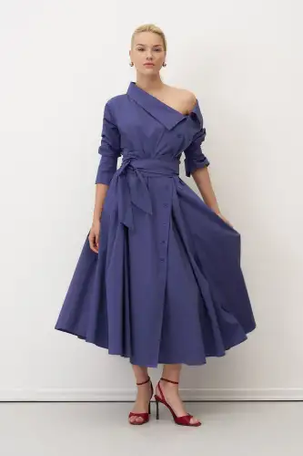 Telendos Elbise - İndigo - 3