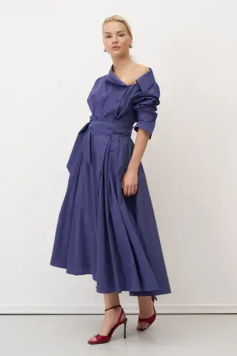 Telendos Elbise - İndigo - 4