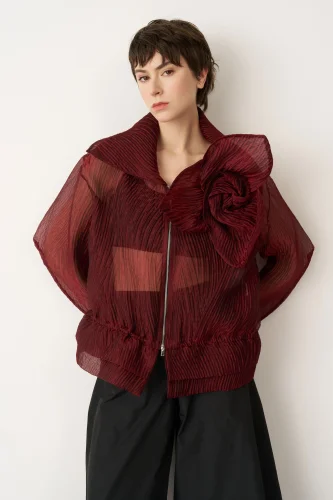 Tilos Güllü Ceket - Bordo - 4