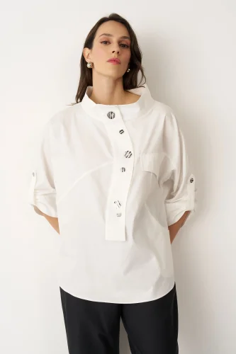 Tinos Gömlek - Beyaz - 1