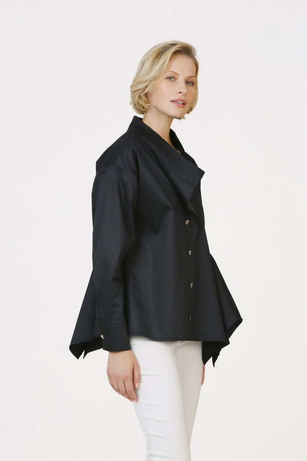 Triangle Collar Shirt - Black - 3