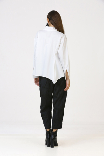 Triangle Collar Shirt - White - 5