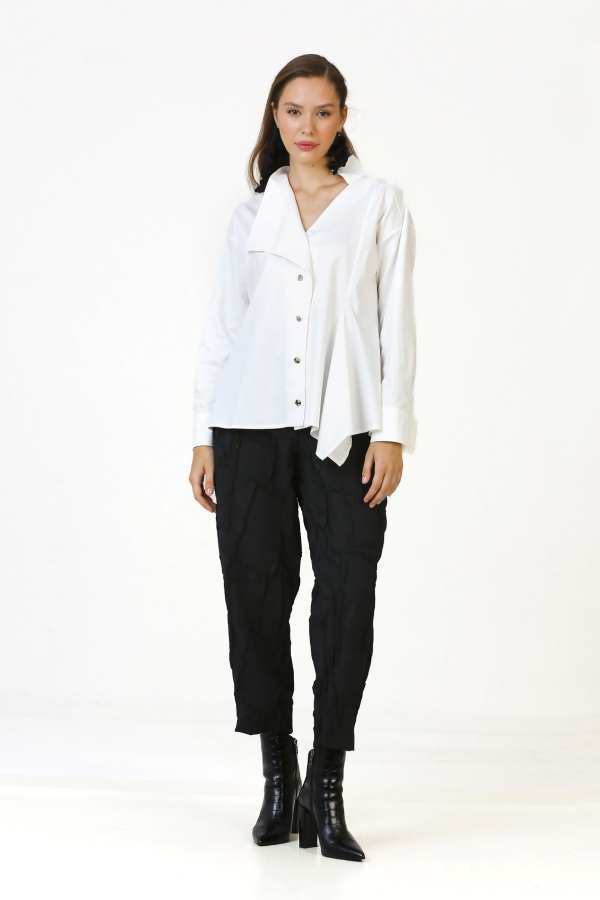 Triangle Collar Shirt - White - 1