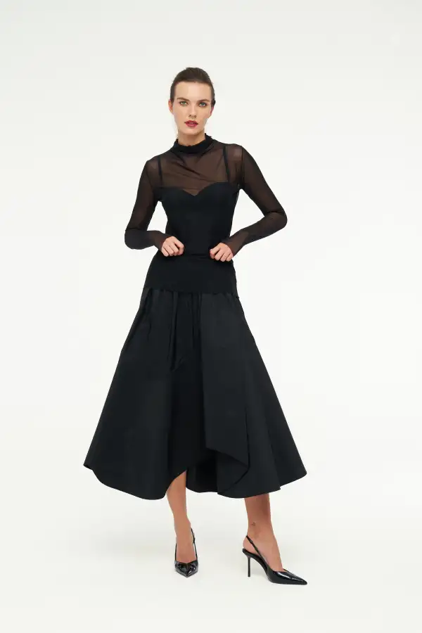 Tül Bluz - Siyah - 2