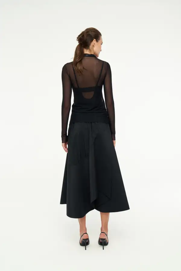 Tül Bluz - Siyah - 4