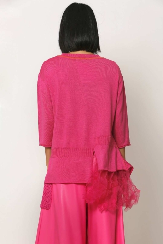 Tulle Sweater - Pink Orange - 3