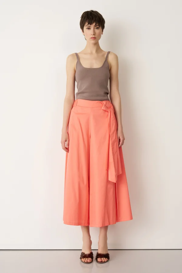 Turuncu Beli Kemerli Çan Paça Nimos Pantolon - 1