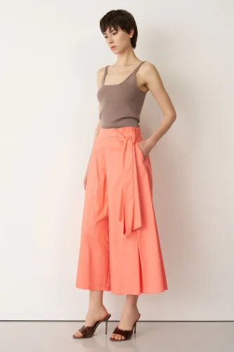 Turuncu Beli Kemerli Çan Paça Nimos Pantolon - BIZE (1)