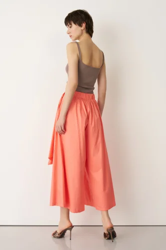 Turuncu Beli Kemerli Çan Paça Nimos Pantolon - 5