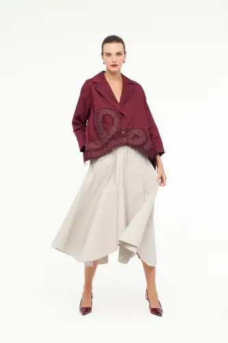 Uranüs Blazer Ceket - Bordo - 2