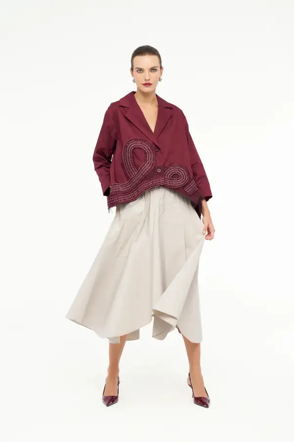 Uranüs Blazer Ceket - Bordo - BIZE (1)