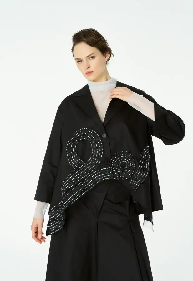 Uranüs Blazer Ceket - Siyah - 1