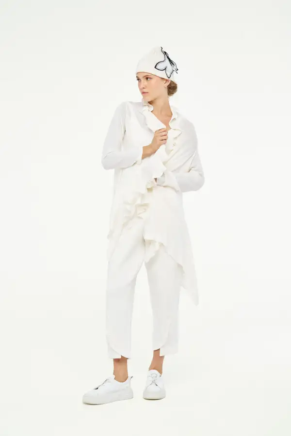 Uzun Kol Eridanus Hırka - Beyaz - 2