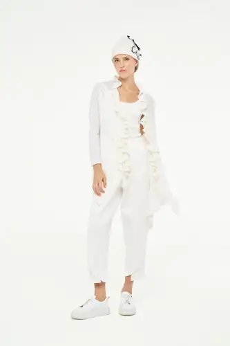 Uzun Kol Eridanus Hırka - Beyaz - 3