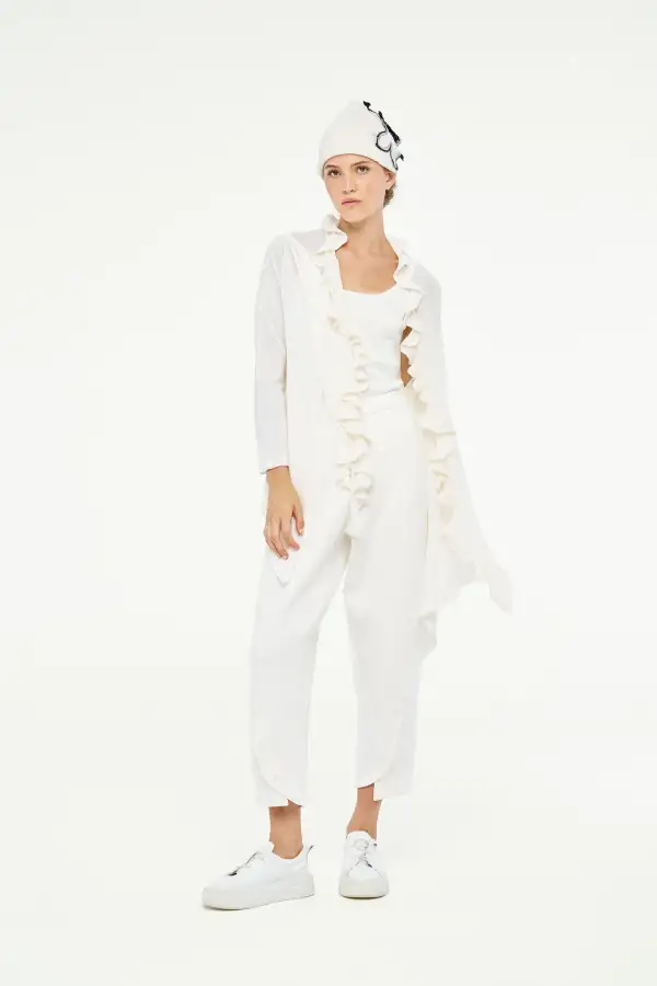 Uzun Kol Eridanus Hırka - Beyaz - 3