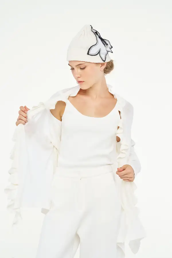 Uzun Kol Eridanus Hırka - Beyaz - 4