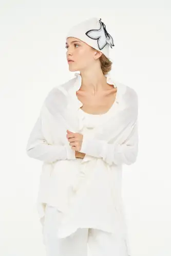 Uzun Kol Eridanus Hırka - Beyaz - 5