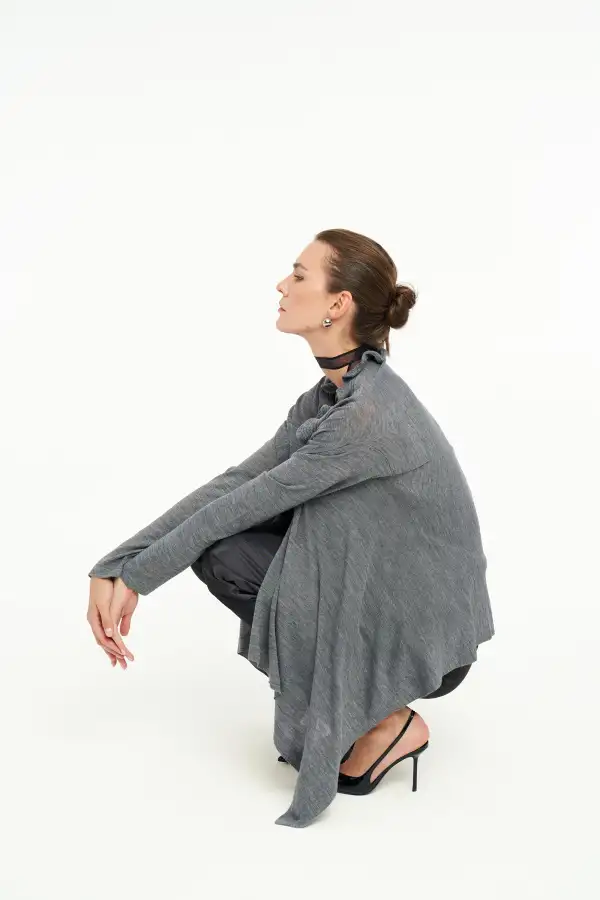 Uzun Kol Eridanus Hırka - Gri - 4