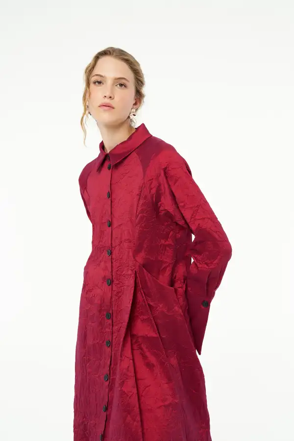 Vega Gömlek Elbise - Kırmızı - 3